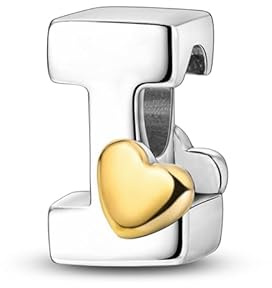 TINSLO I Alfabeto Charms Abalorios Colgante para mujer, plata de ley 925, compatible con pulseras y collares Pandora, compatible con pulseras europeas para mujeres y niñas