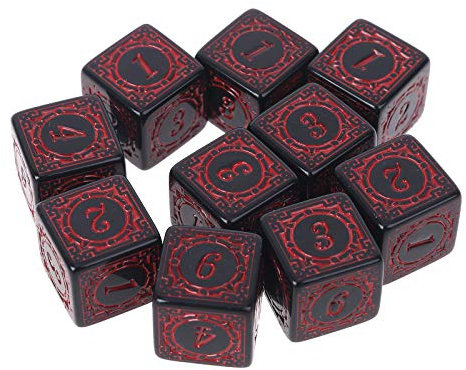 WOEIFGV Polyedrische Acryl-Würfel, Rollenspiel, Tischspiel, sechsseitige Würfel, quadratische Kanten, Mahjong-Zubehör, 10 Stück