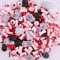 Lukinuo Halloween Streuen 3.5 oz Tombstone Schädel Blutige Augen Knochen Rote Pfirsiche Streuen Mix Essbare Halloween Kuchen Cupcake Toppers Cookie Dessert Streuen Dekorationen