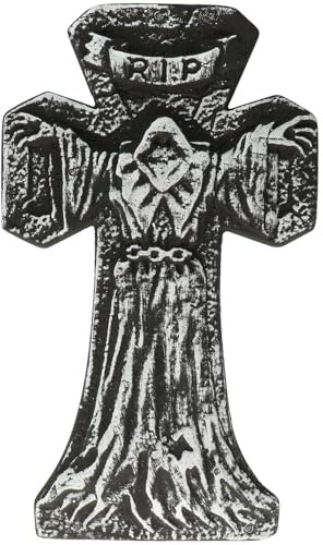 Folat 23901 Halloween Deko - Grabsteinkreuz - Halloween - 33 x 57 cm - Gruseliges Horror Decoration Für Halloween-Dekorationen Spukhaus & Halloween Party