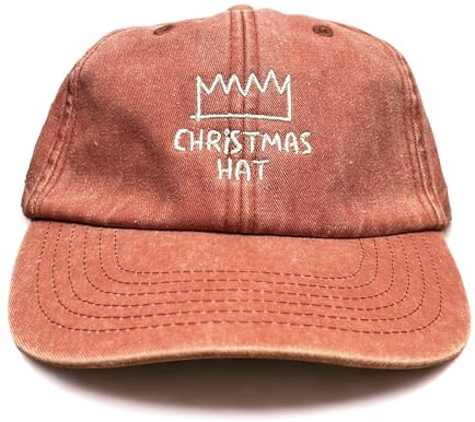 Outsdr Unisex Christmas Hat Bestickte Dad-Baseballkappe - Washed Coral - One Size