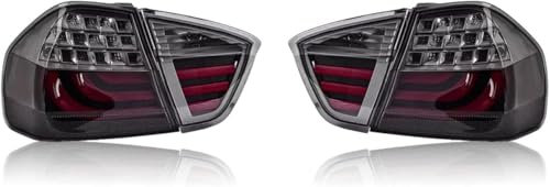 Glghl Auto Rückleuchten für BMW 3 Series E90 2005 2006 2007 2008, Auto Heckleuchte Rücklicht Rückleuchte Baugruppe Links Rechts Rücklichter Gehäuse Ersatz Zubehör,C-Smoke red