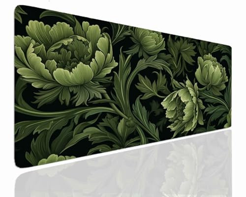 Mauspad Gaming Groß 600x300x4mm Green XXL Mousepad Groß Wassxerdicht Tischunterlage Speed Gaming Maus Tastatur Matte PC Laptop rutschfeste Gummibasis Mouse Mat für Office Home Gamer J-505