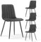 CLIPOP Esszimmerstühle 4er Set,Samt Gepolsterte Küchenstühle mit Stabilen Metallbeinen, Lounge Wohnzimmerstuhl für Zuhause, Büro und Hotel (4er Set, Grau)