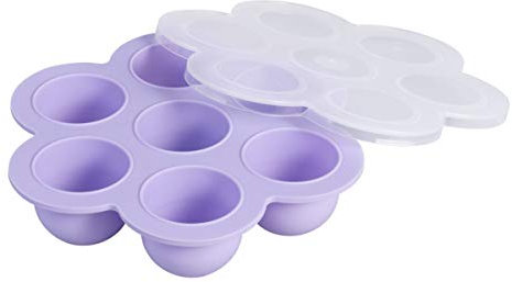 CRILSTYLEO 2stücke Wiederverwendbare Babybrei Aufbewahrungsbehälter Mit Clip-deckel Fächer Lebensmittelbehälter Für Gefrierschrank Blau Purpurrot
