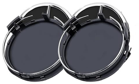 4 × 75Mm Cache Moyeux - Cache de Roue, Cache Moyeu Aluminium+ABS, Capuchon Enjoliveur de Centre de Roue de Voiture, Remplacer Les Enjoliveurs (Noir)