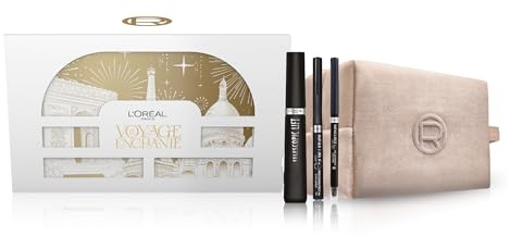 L'Oréal Paris Mascara Telescopic Classic Schwarz, Eyeliner Infaillible Precision Felt 01 Black, Eyeliner Infaillible Grip Liner Black, Beauty Champagner Samt
