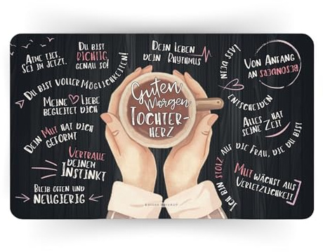 Frühstücksbrettchen „Guten Morgen Tochterherz“ | Geschenk für Tochter, erwachsene Tochter, Geburtstag, Weihnachten, Geschenk von Mama und Papa, liebevolle Botschaft