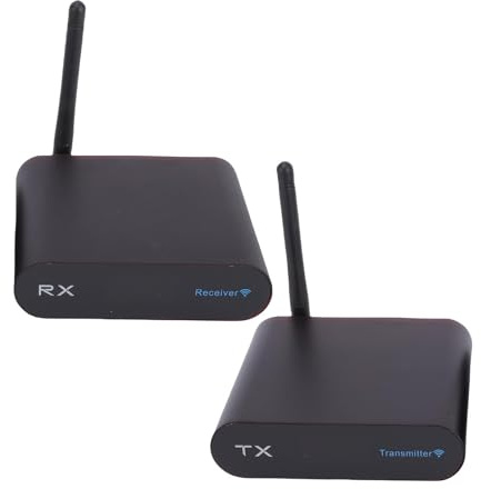 Vikye Kabelloser HDMI-Extender, 400 M/1312,34 Fuß Kabelloses HDMI-Sender-Empfänger-Set, 8-Kanal-Audio-Adapter für TV, PC, Lautsprecher, Verstärker, Soundbar (EU-Stecker)