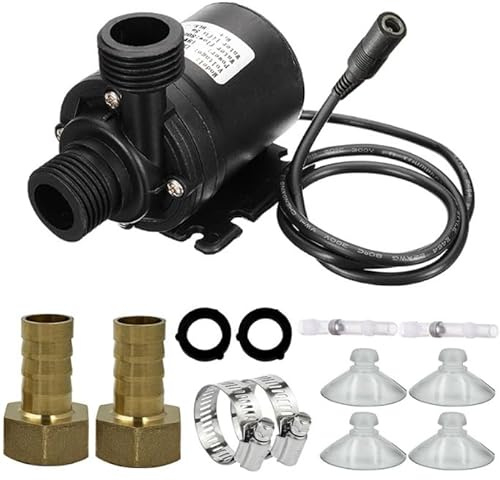 DC 12V Mini Brushless Submersible, Wasserpumpe Brushless, 800L/H Tauchpumpe Pumpe, Tauchpumpe Wasserpumpe Klein mit 5M Förderhöhe, Umwälzpumpe für Solar Aquarium Teich Fisch Tank Wasserzirkulation