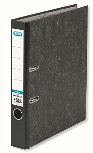 Elba Ordner A4, Smart Original Wolkenmarmor, 5 cm schmal, schwarz, 1 Stück