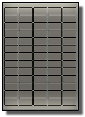 Label Planet® 65 Per Page/Sheet, 5 Sheets (325 Metallic Silver Sticky Labels), All Purpose Blank Small A4 Address Shipping Stickers, for Laser Printer Only, UK LP65/38 LS, 21.2 x 38.1 MM