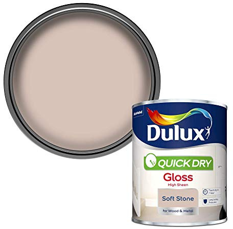 Dulux Quick Dry Gloss Paint For Wood And Metal - Soft Stone 750Ml