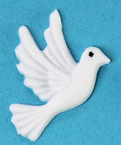 Wachsmotiv Taube Weiss, rechts schauend ca. 30x30 mm - 9624 - Wachsdekor für Kerzen