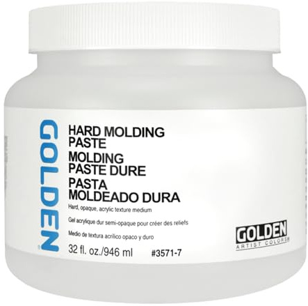 GOLDEN Hard Molding Paste, 32 fl. oz. Jar, Professional Acrylic Paste Medium, Semi-Opaque
