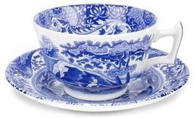 Blue Italian Tea Cups and Saucers 0.2Ltr Set of 4