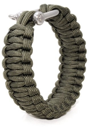 Ganzoo Paracord 550 Armband + Metall-Verschluss, Survival & Outdoor, Nylon-Seil grün