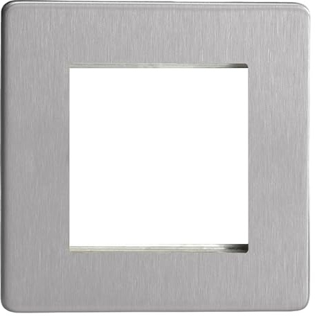 Varilight Double DataGrid Plate - Screwless Brushed Steel, XDSG2S