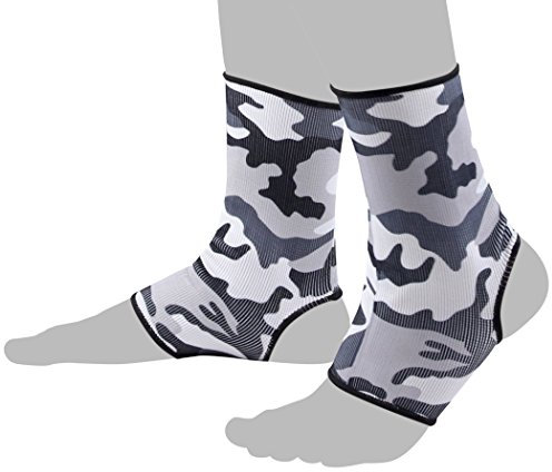 BAY Sports Camouflage schwarz weiß Größe M 2X elastische Fußbandagen Fußgelenkbandagen 1 Paar