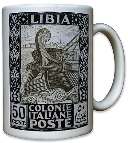 Libia Libyan Arab Jamahiriya Colonie Italiane Post 50 Cent Stamp Stamp Italy Colony Colony Römer Ship North Africa # 9954 D Cup Coffee Mug