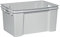 Keter Crownest Recycling Box 50 l, Hellgrau, 58.7 X 39 X 30 cm, Aufbewahrungsbox aus Kunststoff mit Griff, stapelbar, Drehstapelbehälter