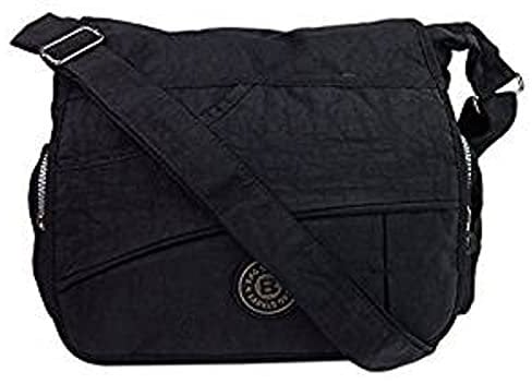 J2222 wasserabweisende Damen Tasche Schultertasche Umhängetasche Stofftasche -präsentiert von RabamtaGO®- (schwarz)