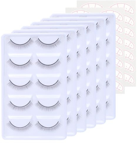 EMEDA 30 paires de cils d'entraînement pour les extensions de cils, cils d'entraînement autocollants avec 14 paires d'autocollants pour les yeux, training lashes for eyelash extensions (EME01)