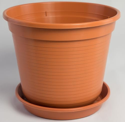 Geli Pot de Fleurs Standard avec Soucoupe Tailles et Couleurs 45 cm Terracotta