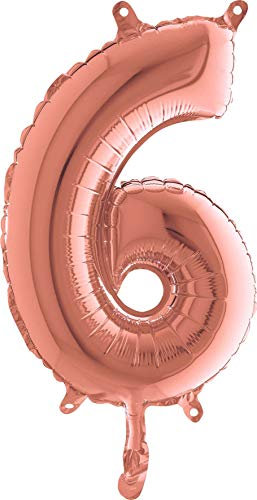 Grabo Numero 6 Midiloon Mini confezione singola, lunghezza 36 cm, colore: oro rosa, Taglia unica, 142306RG-P