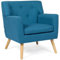 IDMarket – Skandinavischer Sessel aus Stoff, Blau