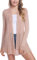 Sykooria Gilet Femme en Coton Long Tricoté Veste Casual à Manches Longue Cardigan Respirant Élégant,L,Vert