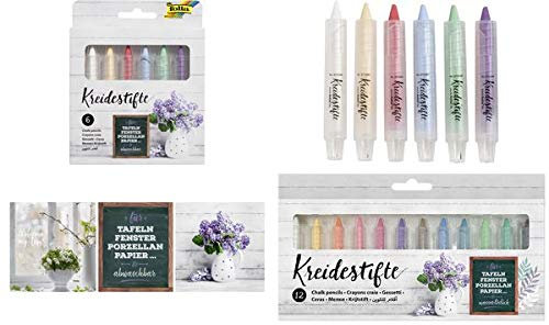 folia Kreidestifte-Set, farbig sortiert, 12er Etui, Sie erhalten 1 Packung, Packungsinhalt: 12 er Etui