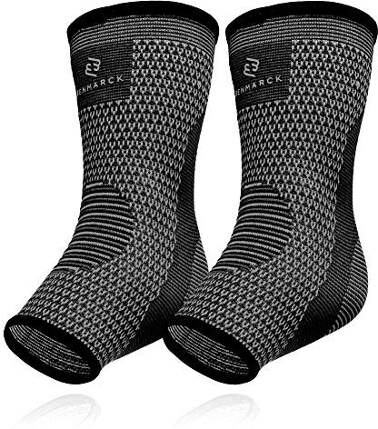 Achilles Tendon Support Brace, Plantar Fasciitis Sock, Ankle Compression Sleeve For Running, Tendonitis and Flat Feet Relief (Gray Black, Unisize)