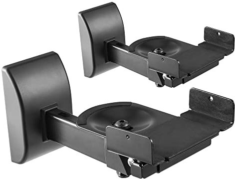 RICOO 2X Lautsprecher Wandhalterung Halterung Wand Boxen Lautsprecherwandhalterungen Schwenkbar Neigbar Universal LH051-B Lautsprecherhalterung Halter Boxenhalterung Wandhalter Speaker Wall Mount
