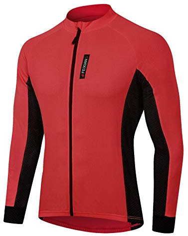 MEETWEE Herren Radtrikot, Langarm Fahrradtrikot Reißverschluss Fahrradbekleidung Radshirt Fahrradshirts für Männer, Atmungsaktive Cycling Jersey Schnell Trocknen Radsport Bekleidung