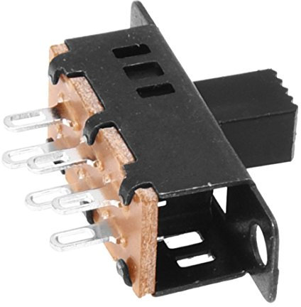 AVIDYA 10pzs Negro 6 3 posiciones Interruptor deslizante de panel DPDT 0.5A 50V DC