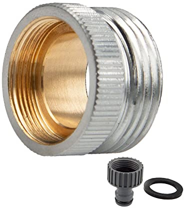 tecuro Aufnahme Adapter Übergangsstück M22 x 1 IG x 3/4 Zoll AG, Steckkupplung, MS hochglanzverchromt - 4699112-P