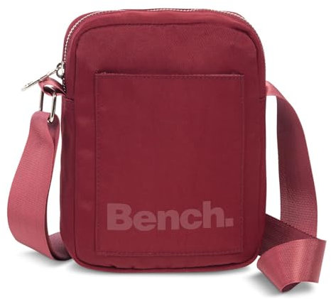 Bench kleine Umhängetasche Schultertasche Small Shoulderbag Crossbag 64173, Farbe:Brombeer Rot