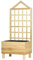 Outsunny Jardinera de Madera con Enrejado Jardinera con Celosía Arriate de Jardín con Tela no Tejida y 2 Orificios de Drenaje para Cultivos Verduras Flores en Exterior 60x43x147 cm Natural