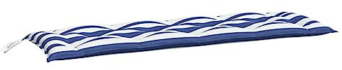vidaXL Gartenbankauflage, Bankauflage Sitzkissen Outdoor, Polsterauflage Auflage für Gartenbank, Bankpolster Bankkissen, Blau Weiß Gestreift 150x50x7cm Oxford-Gewebe