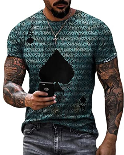 Druck T-Shirt Herren Sommer Lustige T-Shirt Herren Rundhals Persönlichkeit Vertikale Streifen Sportshirt Herren Shirt Herren T-Shirt Herren SK-05 L