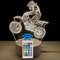 famvacor Luminaria da tavolo notturna giovanile ilusión óptica 3D motocross per regalo 16 colori di illuminazione e telecomando (Motrocross)