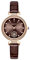 JewelryWe Damenuhr Elegant Blume Analog Quarz Armbanduhr mit Schmal Echtleder Leder Armband Damen 30m Wasserdicht Geschäft Lässige Uhr für Frauen Mädchen Braun