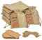 LANSKYLAN 50 Stück Jute Geschenktüten mit Kordelzug Geschenkanhänger Kleine Jutesäckchen zum Befüllen Klein Jutebeutel 10x12cm Adventskalender Säckchen Jute Stoffbeutel für Klein Geschenke Süßigkeiten