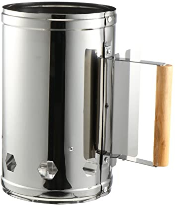 Yardwe Outdoor BBQ Chimney Starter with Heat-Resistant Handle 10.82X10.82X6.49 Inch Charcoal Fire Starter Barrel for Fast Even Coal Ignition and Safe Grilling