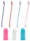 KVBUCC 4pcs Pet Dual Toothbrush with 3pcs Finger Cots, Dental Care for Dogs and Cats, Anti Plaque, Manual, Red, Blue, Pink