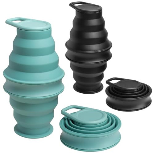 Opard Collapsible Water Bottles 500ml BPA Free Leak Proof Foldable Silicone Bottle with Anti-Collapse Ring for Travel Camping Hiking Running Sport