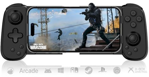 arVin Wireless Phone Controller for iPhone/Android/Switch, Bluetooth Gamepad with Hall Effect Joysticks for iPhone/Samsung/PC/Xbox, Play COD, Playstation, Emulators