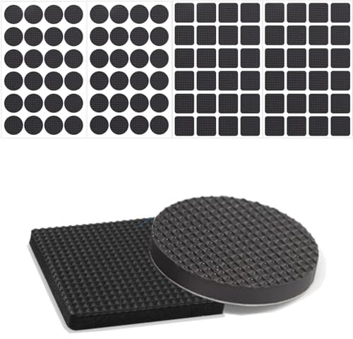 96Pcs Non Slip Foam Furniture Pads Thickened Floor Protectors,Self Adhesive Foam Feet Pads Anti Scratches Reduce Noise Anti Slip Chair Leg Pads for Hardwood Floors Protectors (25mm, 4mm Thick)