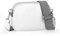 befen Genuine Leather White Crossbody Bag for Women Small Handbags Double Pockets Mobile Phone Shoulder Bag-White